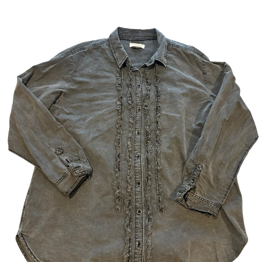 Anthropologie Pilcro Charcoal Casual Button-Down Shirt